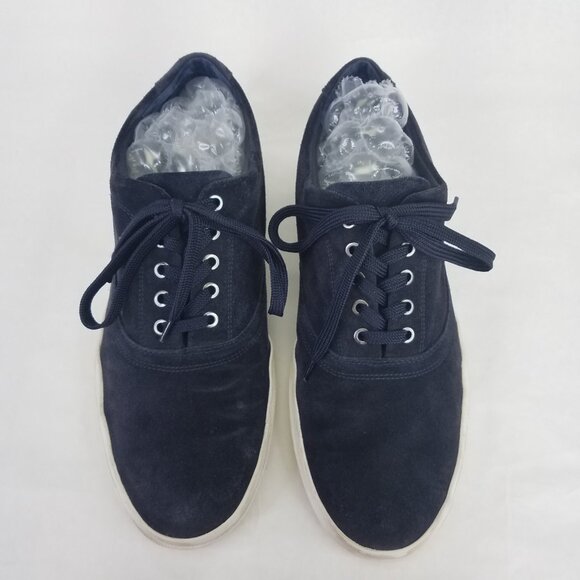 VINCE Suede Lace Up Sneaker Men's 11.5 Fullington Navy Platform Low Top Shoe - Picture 14 of 14